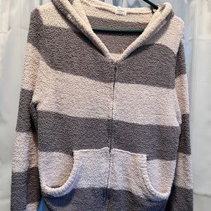 Hello Nite small pink and grey hooded sweater medium